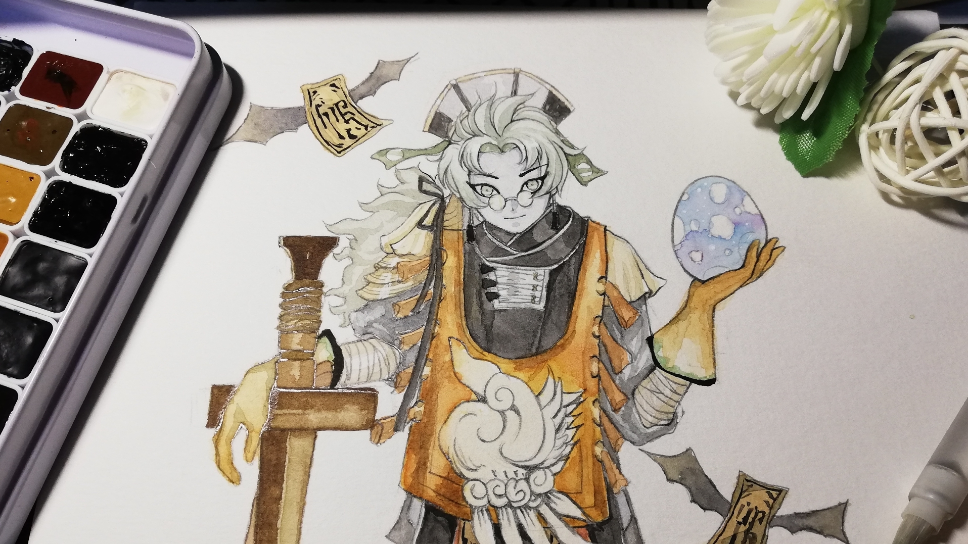 【水彩】八宝南瓜鸭